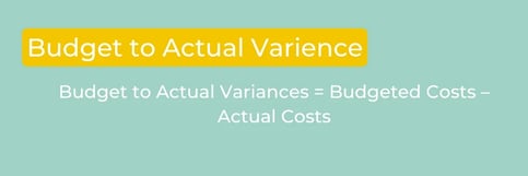 Budget to Actual Variance Formula